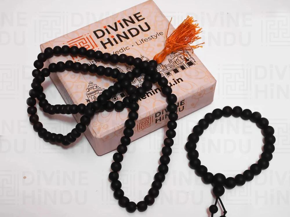Original Karungali Malai 108-Beads & Karungali Malai Bracelet Combo with Govt. Certification