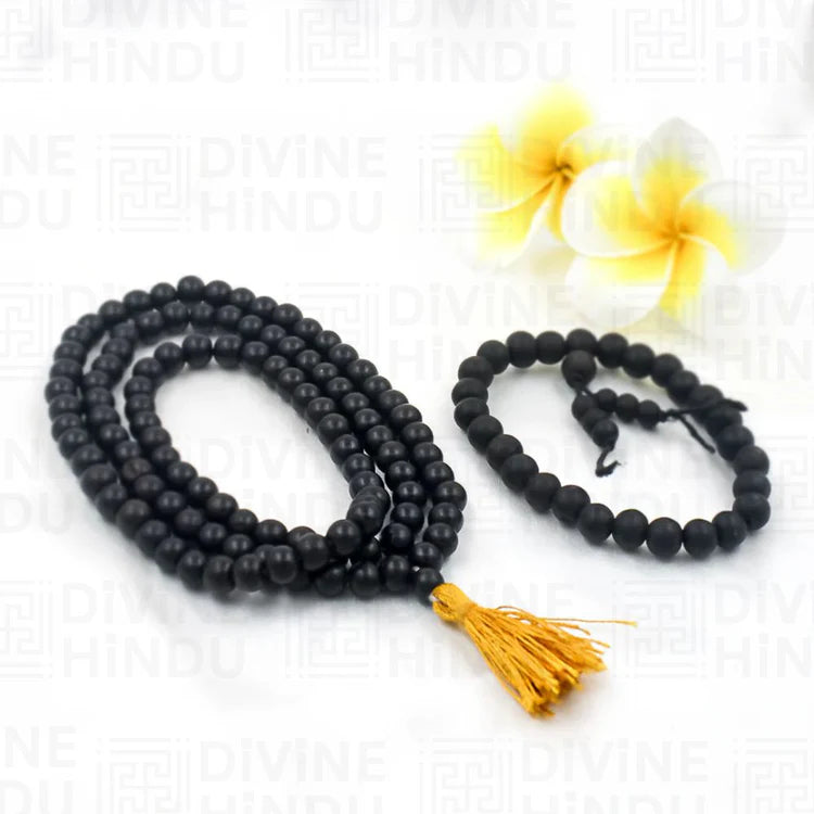 Original Karungali Malai 108-Beads & Karungali Malai Bracelet Combo with Govt. Certification